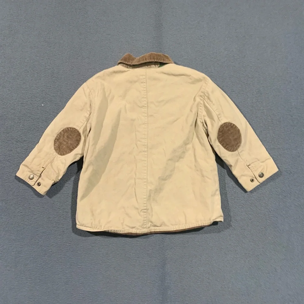 Authentic Graphite Kids Tan Field Jacket Corduroy Collar Barn Coat Size 3T